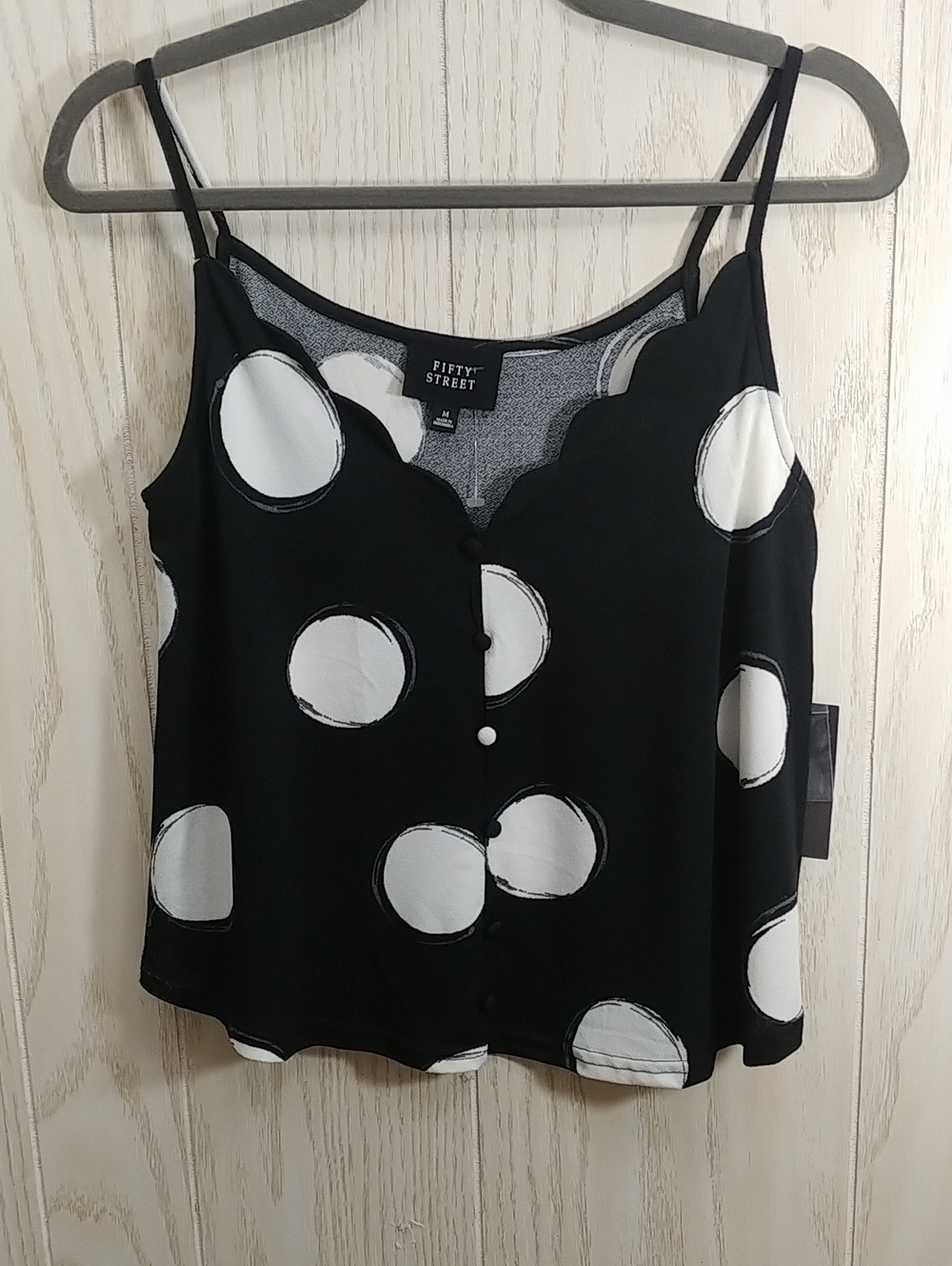 Fifty Street black polka dot crop top